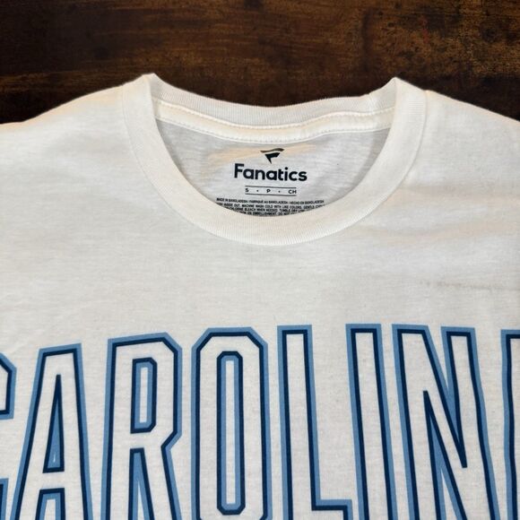 UNC University of North Carolina White t-shirt small Fanatics sportswear NC Blue - Picture 10 of 12